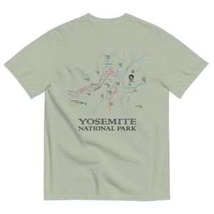 -shirt de la carte du Yosemite | Équipement de parc national | Chemise de randonnée | Sierra Nevada
