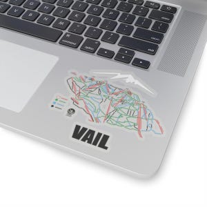 Vail Ski Map Sticker, Colorado Souvenir Aufkleber, Wintersport