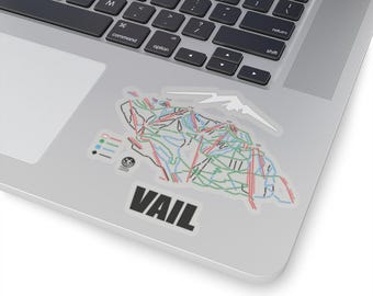 Vail Ski Map Sticker, Colorado Souvenir Decal, Winter Sports