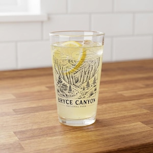 Bryce Canyon Illustration Pint Glass, 16oz | National Park Travel Scene