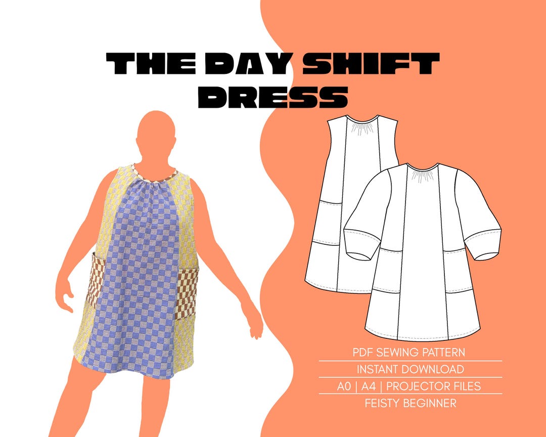 Day Shift Dress PDF Beginner Sewing Pattern: A-line With Pockets Size Inclusive (digital Download) - Etsy Day Shift Dress PDF Beginner Sewing Pattern: A-line With Pockets Size Inclusive (digital Download) - Etsy