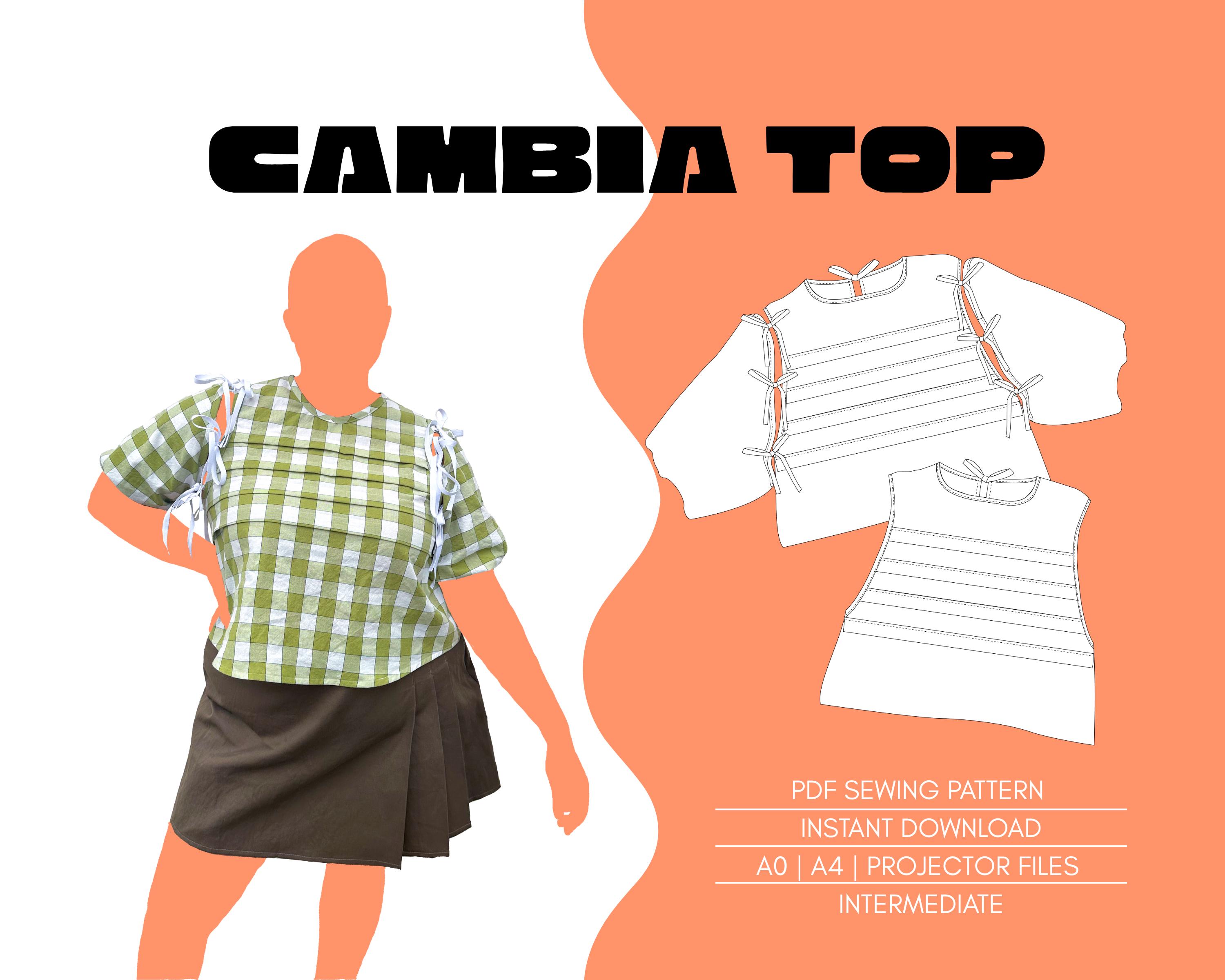 Intermediate Sewing Pattern Cambia Top PDF Intermediate Sewing Pattern: Detachable Sleeve Design ...