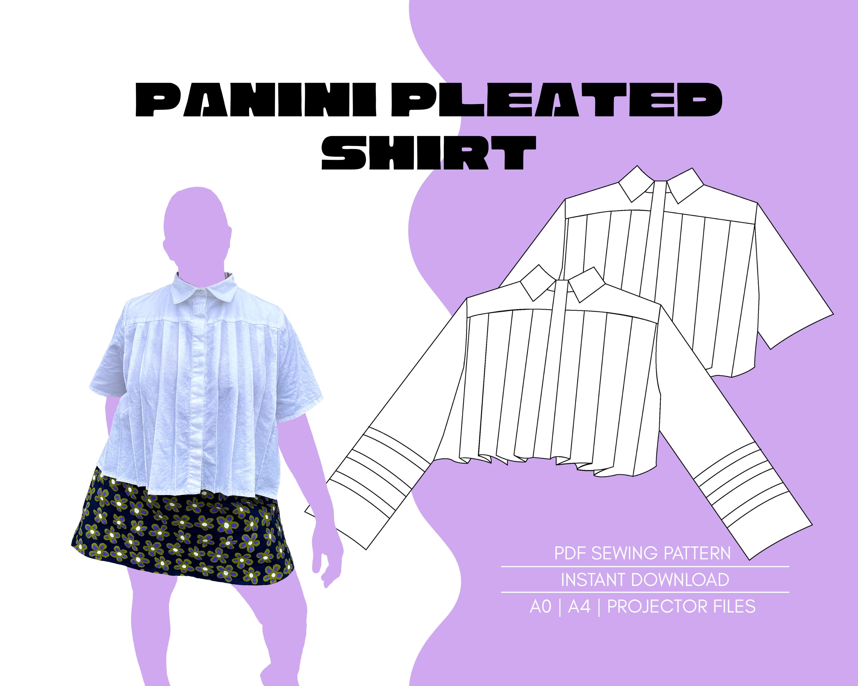 【2plan】Maro stitch pleated shirt Maro stitch pleated shirt - 2PLAN | 60% - Asian Fashion