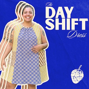 Day Shift Dress PDF Beginner Sewing Pattern: A-Line with Pockets Size Inclusive (Digital Download)