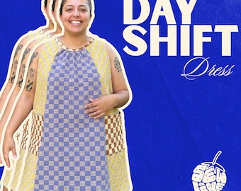 Day Shift Dress PDF Beginner Sewing Pattern: A-Line with Pockets Size Inclusive (Digital Download)