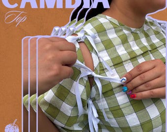 Cambia Top PDF Intermediate Sewing Pattern: Detachable Sleeve Design, Size Inclusive (Digital Download)