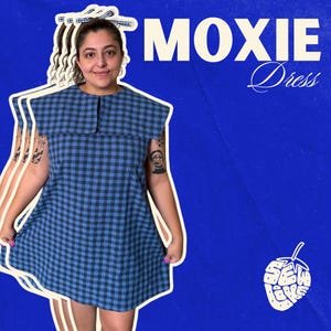 Moxie Dress PDF Beginner Sewing Pattern: Large Collar Mini Dress, Size Inclusive (Digital Download)