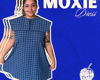 Moxie Dress PDF Beginner Sewing Pattern: Large Collar Mini Dress, Size Inclusive (Digital Download)