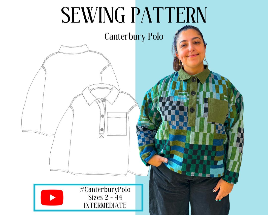 Canterbury Polo PDF Sewing Pattern, Size Inclusive 2-44, Intermediate ...