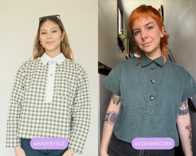 Canterbury Polo Top PDF Intermediate Sewing Pattern: Size-Inclusive Genderless Top (Digital Download) image 3