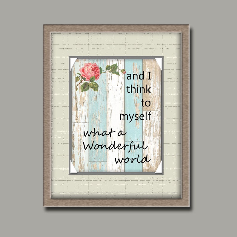 And I Think to Myself What a Wonderful Worldwall Decor Great Etsy