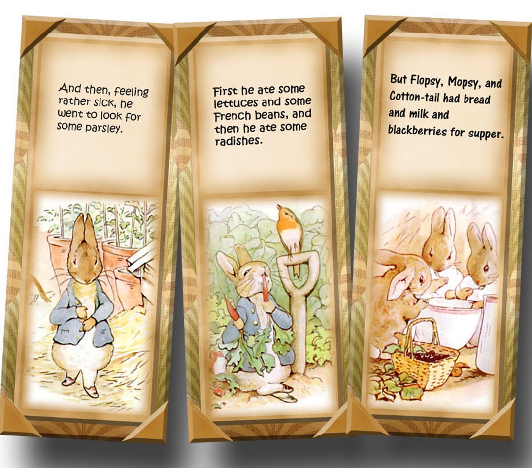 Peter Rabbit Vintage Art Bookmarks/ Tags- Instant Dowload - Printable ...