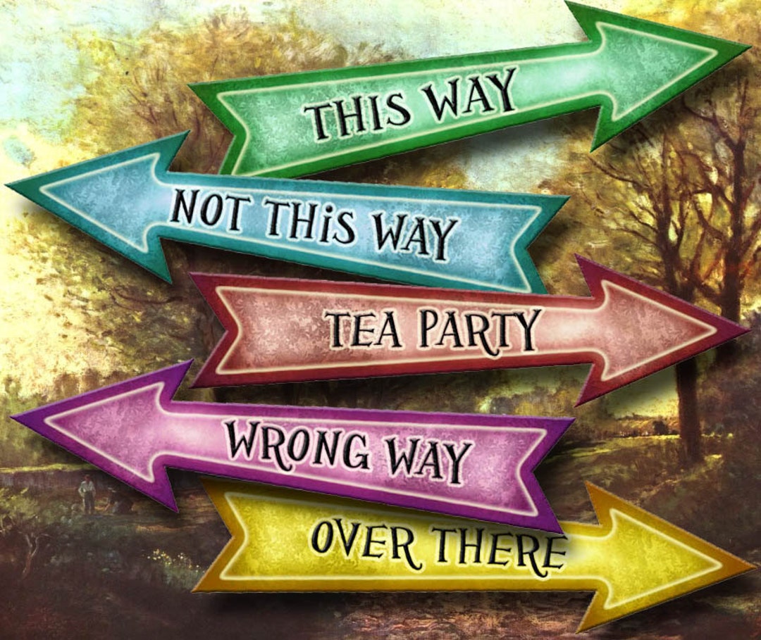 Alice in Wonderland-small ARROW Signs-3"x.75"-this Way, Tea Party ...