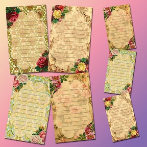 Cadeaukaartjes-Sieradenkaarten-Journaaltags-Shabby Chic PRIMiTiVe Style-INSTaNT DOWNLoAD-afdrukbaar collageblad digitaal jpg-bestand