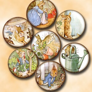 Peter Rabbit-1-Zoll-Kreise -Bottle Cap Schmuck -Handwerk Zubehör -INSTaNT DOWNLoAD- Printable Collage Sheet JPG Digitale Datei