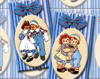 RaGGeDy Ann & AnDy Vintage Art  Hang/Gift Tags/Labels- INSTaNT DOWNLoAD- CHaRMiNG Printable Collage Sheet JPG Digital File