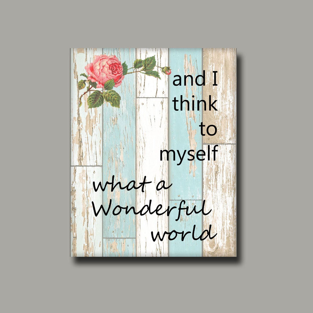 And I Think to Myself What a Wonderful Worldwall Decor Great Etsy UK