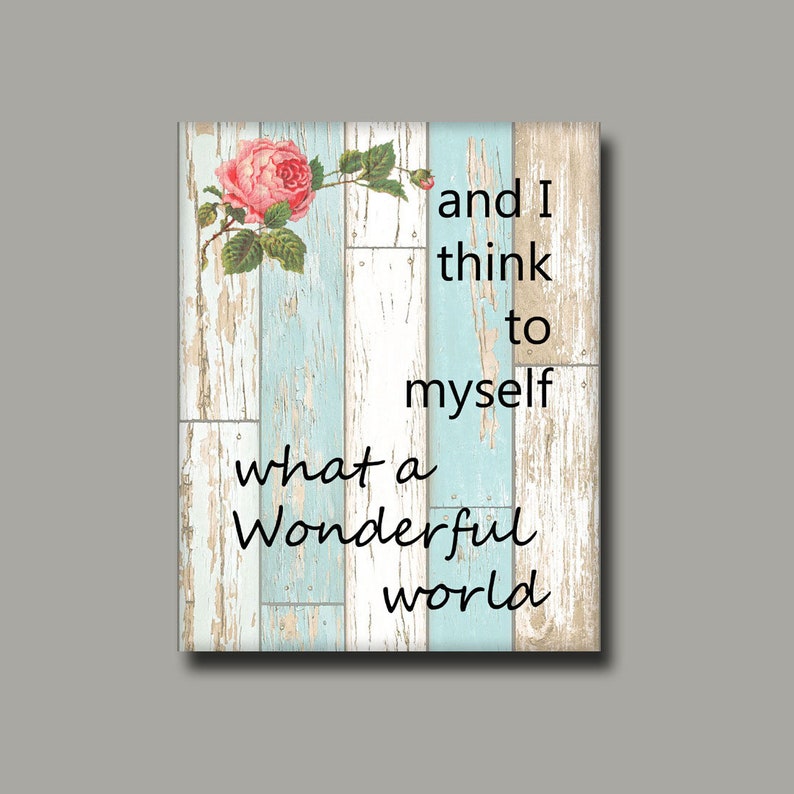 And I Think to Myself What a Wonderful Worldwall Decor Great Etsy UK