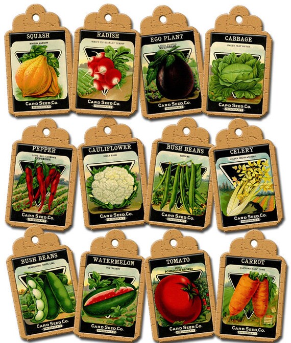 Instant Download Vegetable Seed Packets Vintage Art Hang gift Etsy Instant Download Vegetable Seed Packets Vintage Art Hang gift Etsy