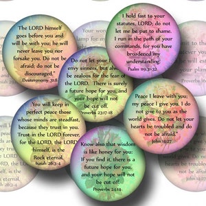 Versetti della Bibbia - Bellissimi cerchi pastello - Speranza, ispirazione, incoraggiamento - INStANT DOWNLoAD - Foglio di collage stampabile File digitale JPG