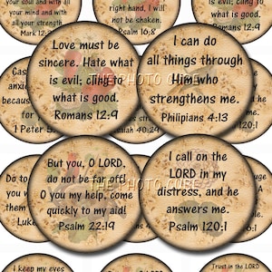 Bibelverse - Schöne pRiMiTiVe Kreise - Hoffnung, Inspiration, Liebe, Glaube - INStANT DOWNLoAD - Printable Collage Sheet JPG Digitale Datei