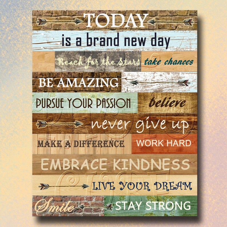 TODAY is a Brand New Day Inspirational Wall Decor Great Gift Etsy