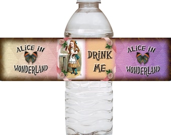 Alice in Wonderland -WHiMSiCaL "Drink Me" Water Bottle Labels -INSTaNT DOWNLoAD- Printable JPG Digital File