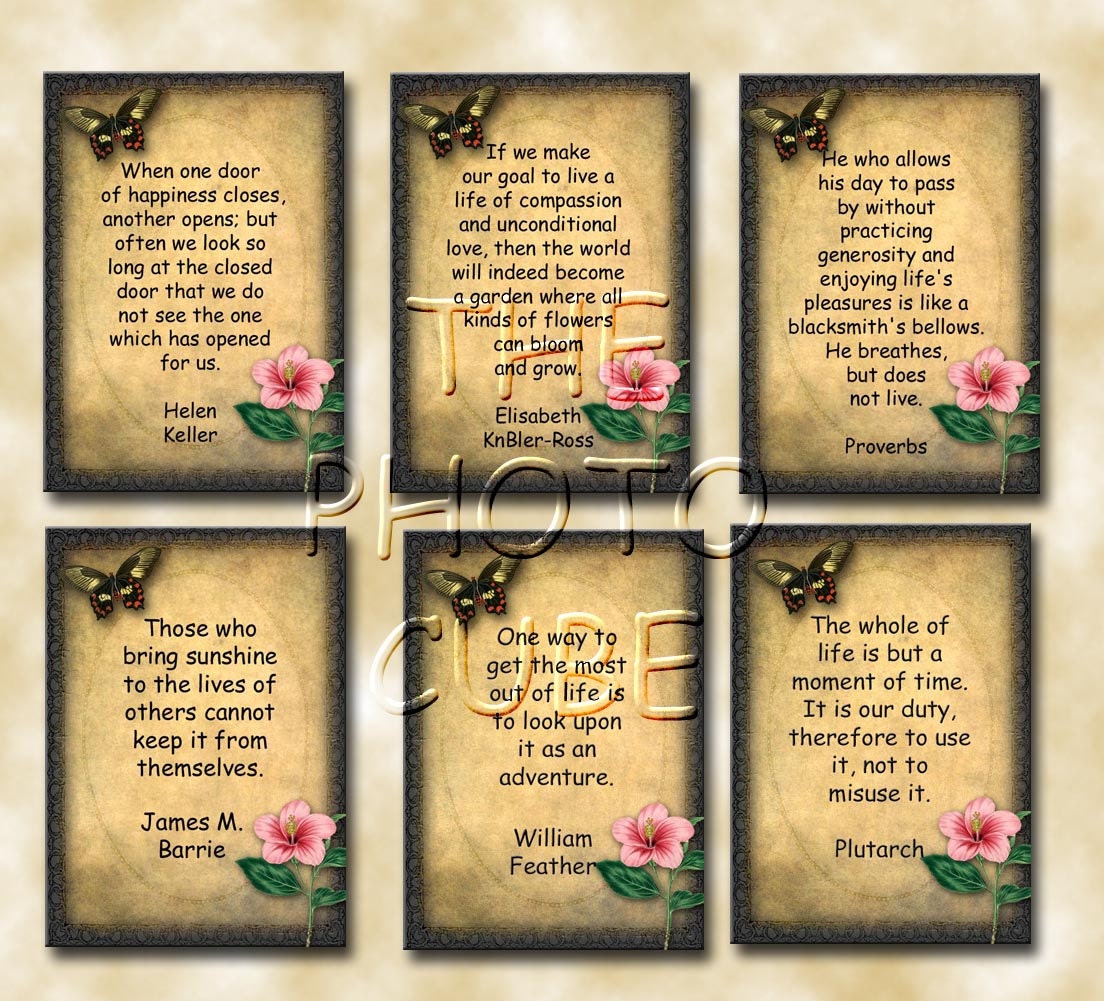Inspirational Quotes - Primitive Hang/Gift Tags/Cards/Labels - INSTaNT DOWNLoAD - Printable Collage Sheet JPG Digital File- altered art