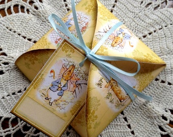 PeTER RaBBIT -Mini Decorative Gift/Favor Box Template with Hang/Gift Tags- Printable JPG Digital File- Print and CuT