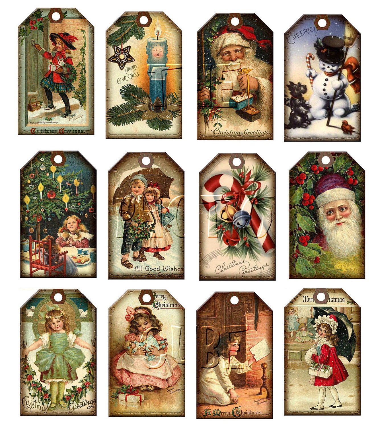 Christmas Vintage Art Hang/gift Tags santa Claus, Candy Cane, Candle-print Your Own Instant Download Printable Digital Collage Sheet - Etsy christmas-vintage-art-hang-gift-tags-santa-claus-candy-cane-candle-print-your-own-instant-download-printable-digital-collage-sheet-etsy