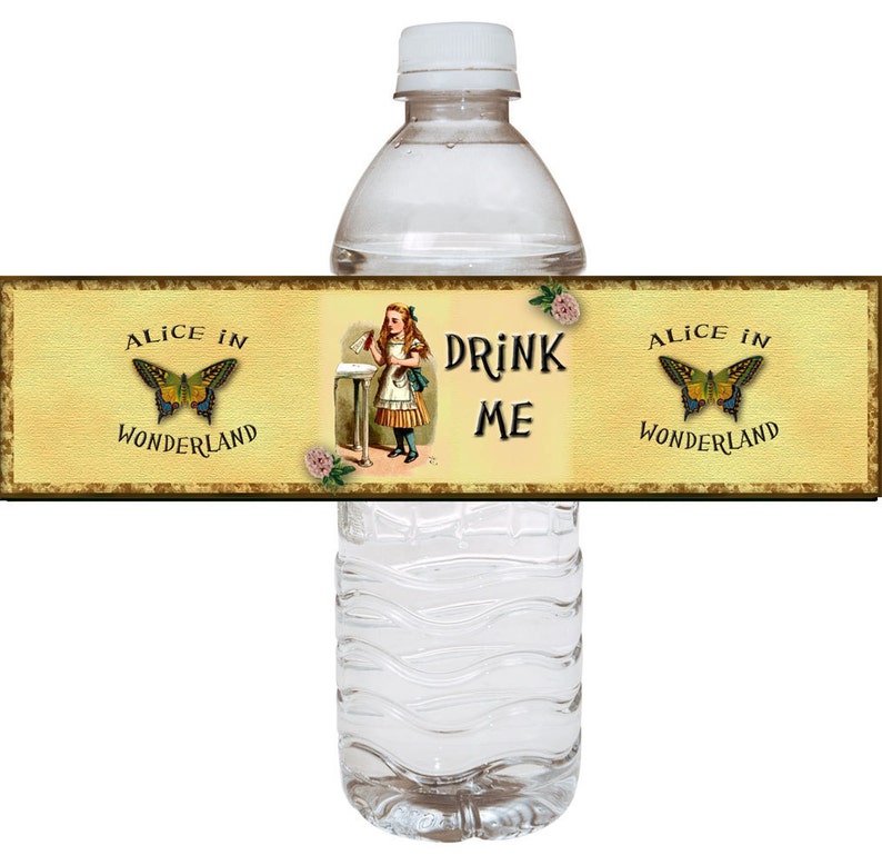 Alice in Wonderland drink Me Water Bottle Labels Etsy Alice in Wonderland drink Me Water Bottle Labels Etsy