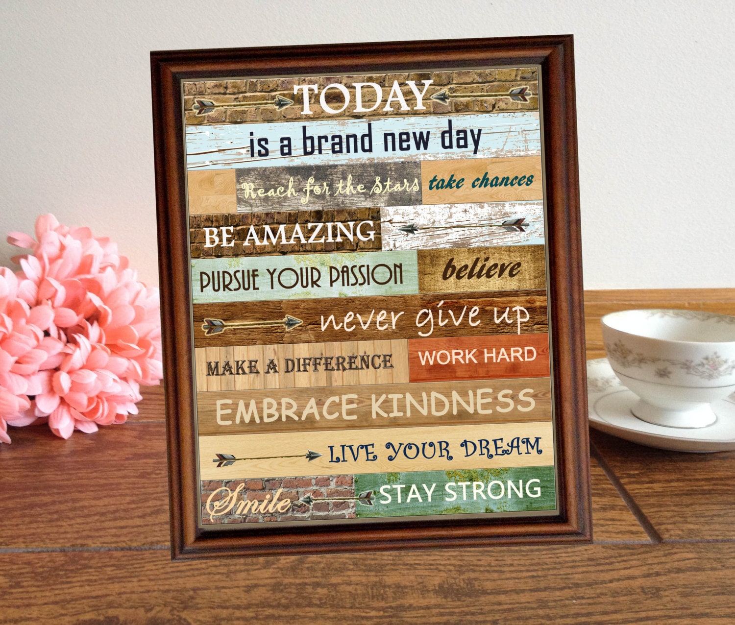 TODAY is a brand new day Inspirational Wall Decor Great Gift Etsy