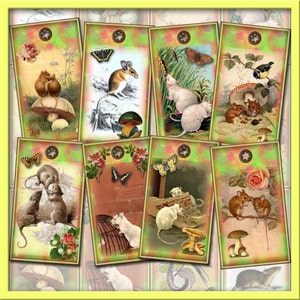 Mäuse Maus, oh my -CHaRMiNG Vintage Art Hang/Geschenk Anhänger/Etiketten - SOFORTIGER DOWNLOAD - druckbare Collage Sheet Download JPG Digital File