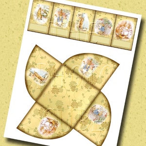 Peter Rabbit -mini Decorative Gift/favor Box Template With Hang/gift ...