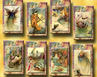 FAiRy PiXie ImP SpriTe-WHiMSiCaL Vintage Art Hang/Gift Tags/paper crafts- INSTaNT DOWNLoAD -Printable Collage Sheet  JPG Digital File