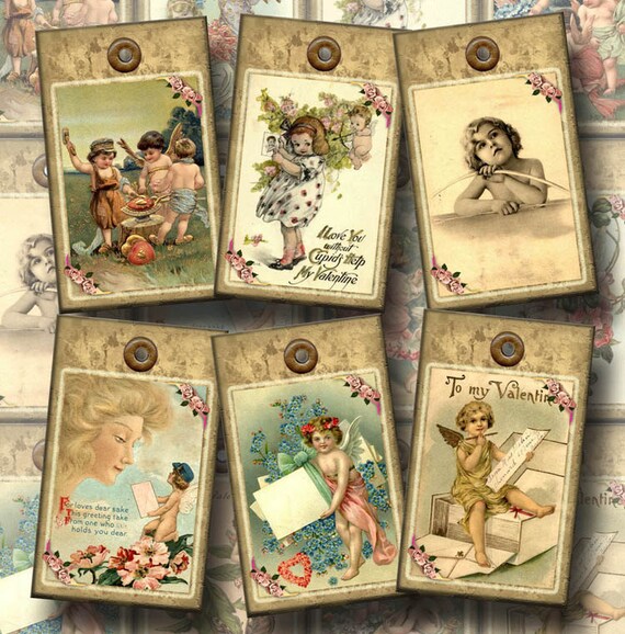 Vintage cat Valentine card digital download printable instant image collage