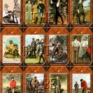 MEN/ Male/ Masculine/ Papa/ Dad Vintage Art Hang/Gift Tags/Cards INSTaNT DOWNLoAD Printable Collage Sheet Dowload JPG Digital File image 2