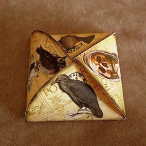 Confezione regalo decorativa rustica primitiva - SKuLL, Bat, OwL, Raven- Gift Box Template-INSTaNT DOWNLoAD- File digitale JPG stampabile