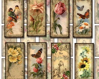 Lovely Shabby Chic 1x2 inch vintage - INSTaNT DOWNLoAD - JPG DIGITAL CoLLaGE SHeeT Domino Size images scrapbooking supplies