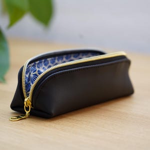 Astuccio stretto in pelle *18,5 cm x 5 cm x 5 cm*, astuccio, astuccio, astuccio in pelle, astuccio, astuccio, borsa per cosmetici, custodia in vera pelle