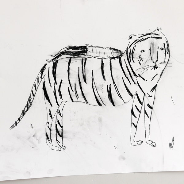 RESERVED     - - - - -   Rest on Your Tiger | Drawing on paper | Faye Moorhouse