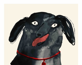 Faye Moorhouse Giclee Print || Happy Dog