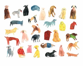 Giclee Art Print || Some Dogs || FAYE MOORHOUSE