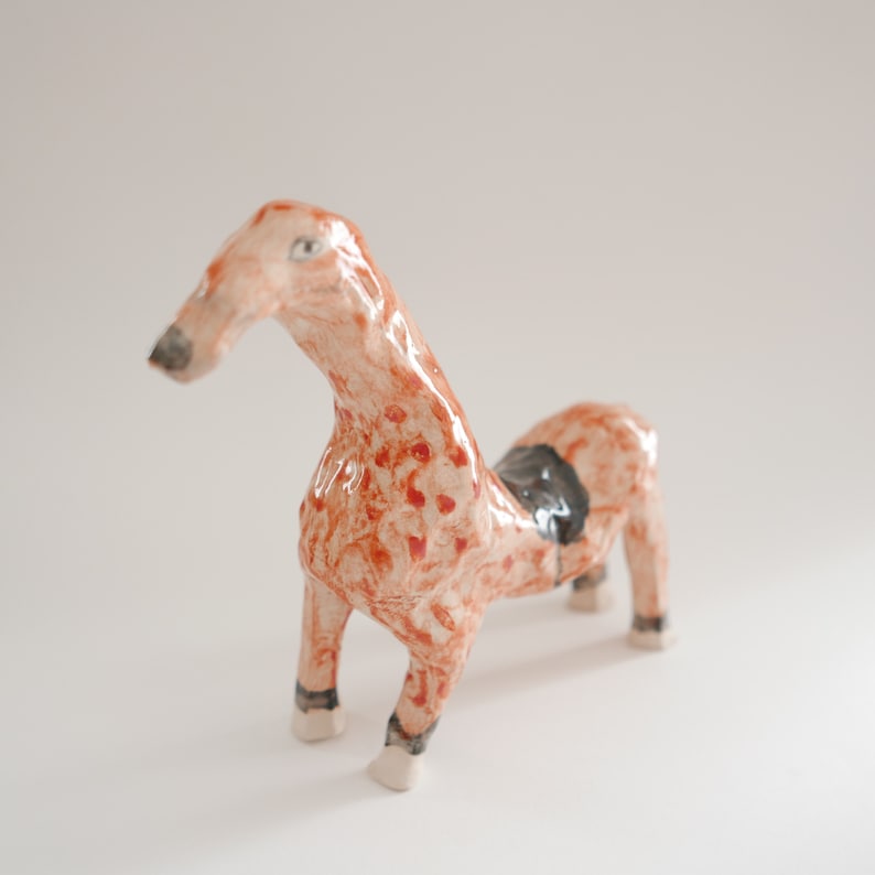 Ceramic ornament Pink Horse