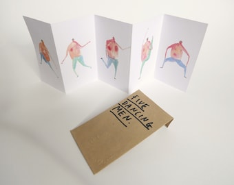 Art Zine - Mini libro Concertina // CINCO HOMBRES BAILARINES