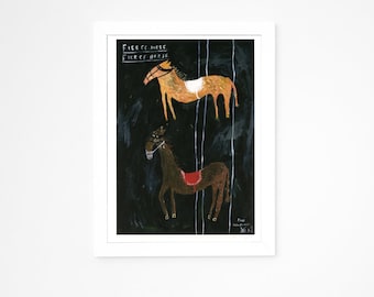 Limited Edition Hand Finished Art Print || Fierce Horse Fierce Horse || FAYE MOORHOUSE