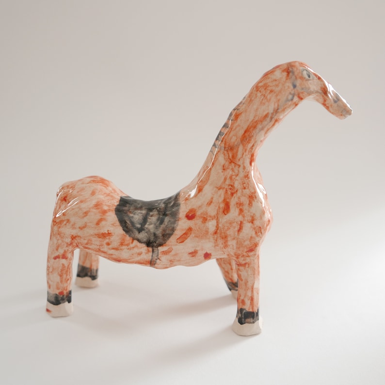 Ceramic ornament Pink Horse