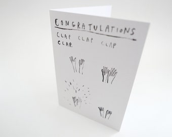 Congratulations Clap Clap Clap Clap | Greetings Card | Faye Moorhouse