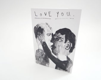 Love You (Kissy Kissy) | Greetings Card | Faye Moorhouse