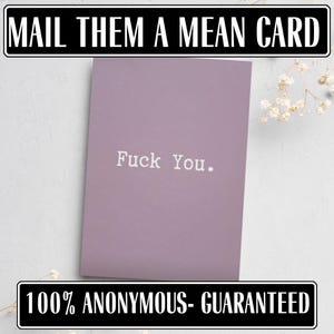 Send a Mean Card to Anyone Ex-Boyfriend • Anonymous Mail • Anti-Valentine • Break up Divorce